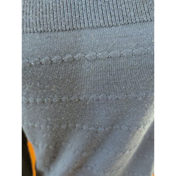 Loft Womens Royal Blue Textured 3/4 Sleeve Sweater Medium Lightweight Wool - Picture 2 of 5